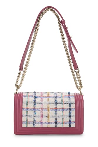 Chanel,  Pink & Multicolored Tweed Boy Bag Medium, Pink