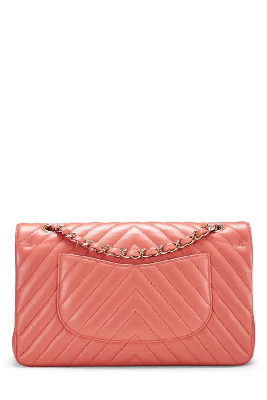 CHANEL,  Pink Chevron Lambskin Classic Double Flap Medium, Pink