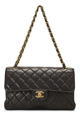 Chanel,  Black Quilted Lambskin Double Sided Classic Flap Medium, Black