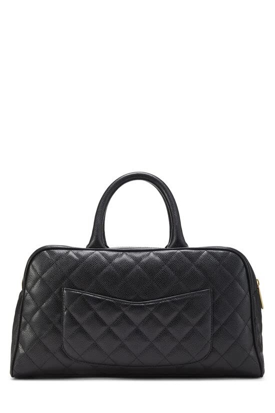 CHANEL,  Black Quilted Caviar Bowler, Black