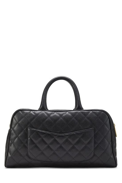 CHANEL,  Black Quilted Caviar Bowler, Black