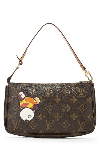 Louis Vuitton,  Takashi Murakami x Louis Vuitton Monogram Canvas Panda Pochette Accessoires, Brown