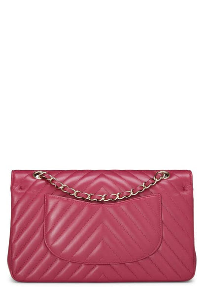 CHANEL,  Purple Chevron Lambskin Classic Double Flap Medium, Purple