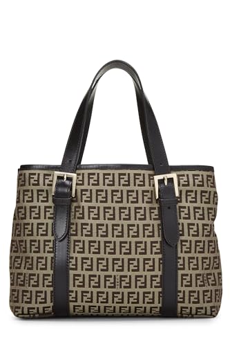 Fendi,  Brown Zucchino Canvas Handbag, Brown