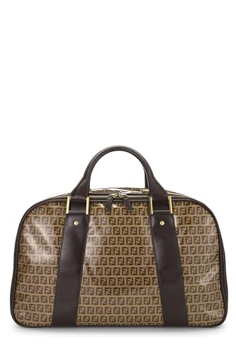 Fendi,  Brown Coated Canvas Bowler Large, Brown