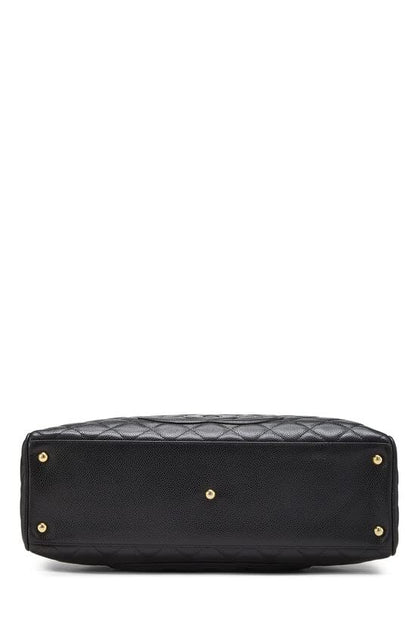 CHANEL,  Black Quilted Caviar Bowler, Black