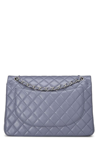 CHANEL,  Purple Quilted Lambskin New Classic Double Flap Maxi, Purple