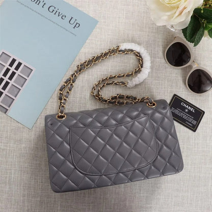 Chanel Classic Double Flap 25 Shoulder Bag Grey