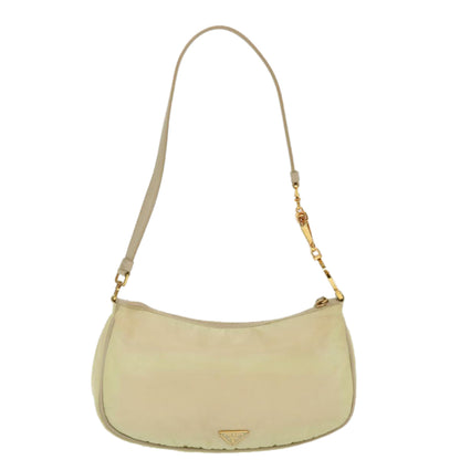 Prada Shoulder Bag Nylon Beige  42096