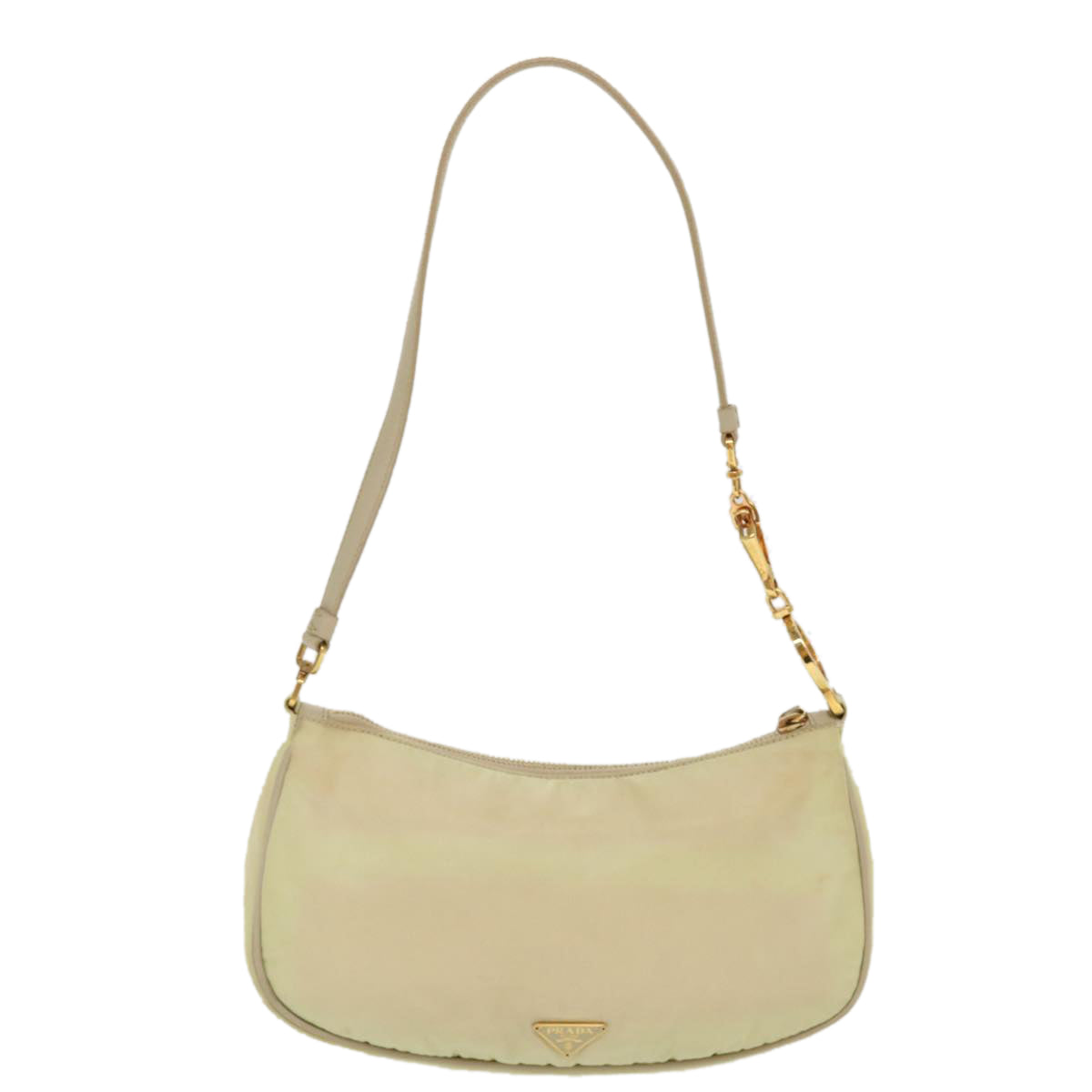 Prada Shoulder Bag Nylon Beige  42096