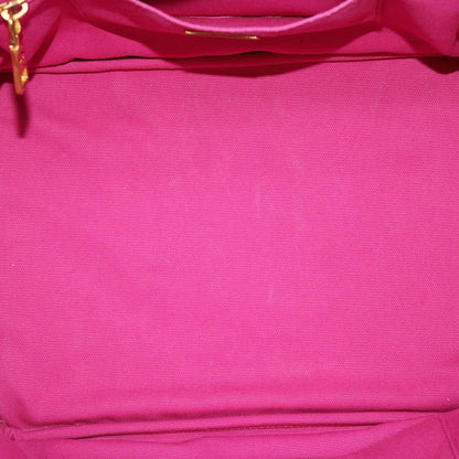 PRADA Bijoux Kanapa MM Hand Bag Canvas Pink Auth 42105