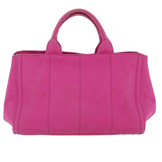 PRADA Bijoux Kanapa MM Hand Bag Canvas Pink Auth 42105