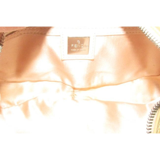 Fendi Pink & Yellow Leather Ltd Ed Color Block Baguette Hobo Bag w Enamel & Chrome Accents