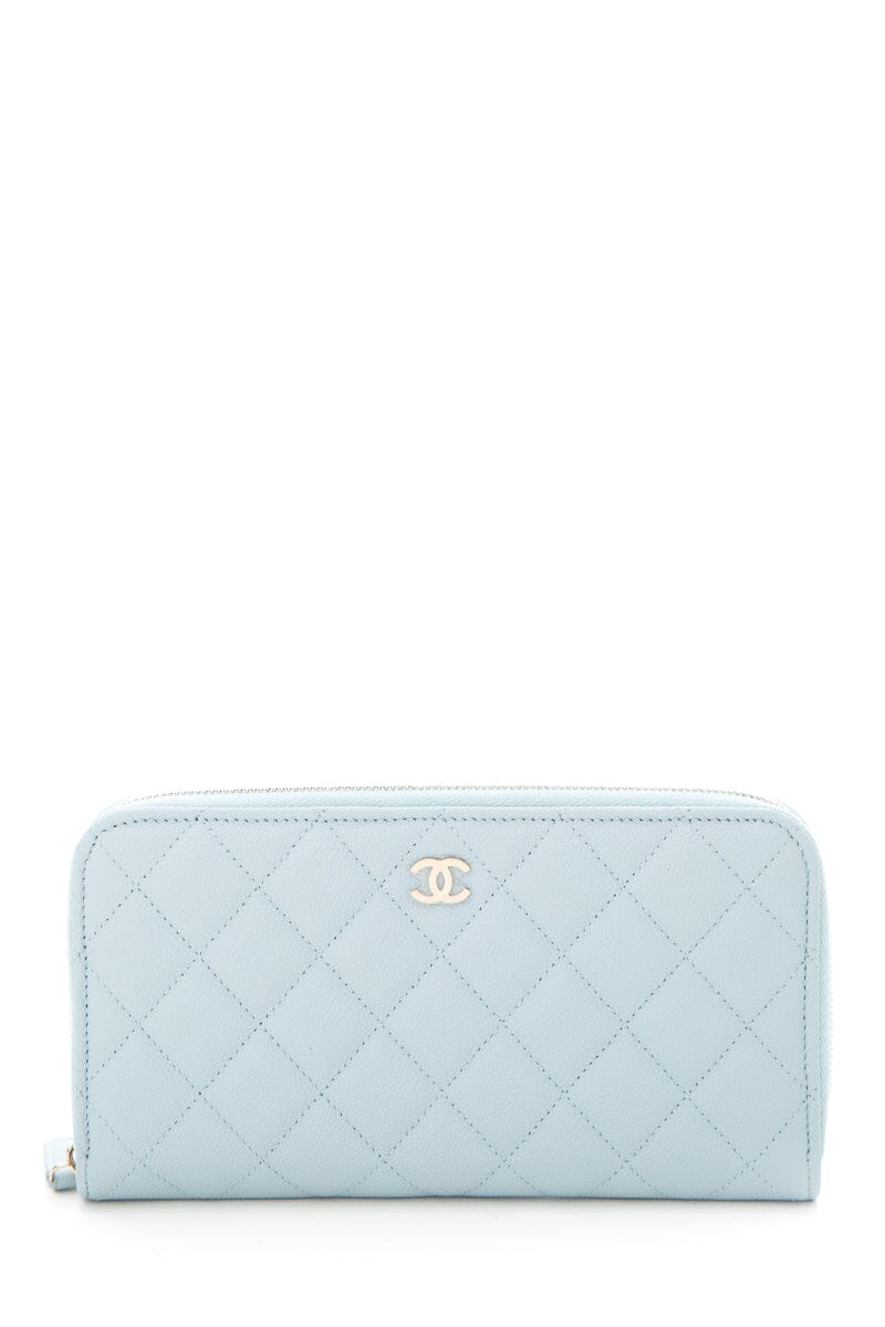 Chanel 2022 Blue Caviar Quilted Wallet