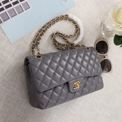 Chanel Classic Double Flap 25 Shoulder Bag Grey