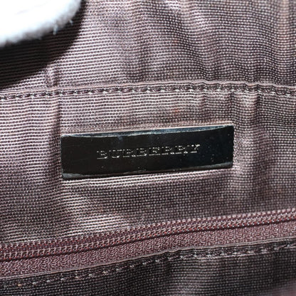 Burberry Nova Check Hand Bag Nylon Leather Beige Auth 43018