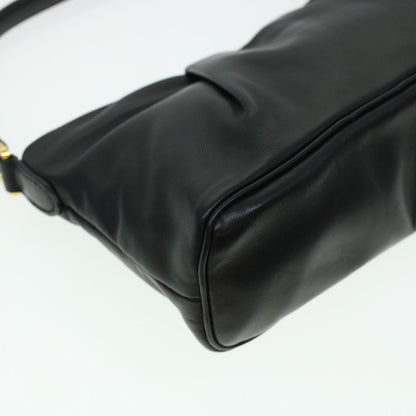 Prada Ribbon Hand Bag Leather Black  43122A