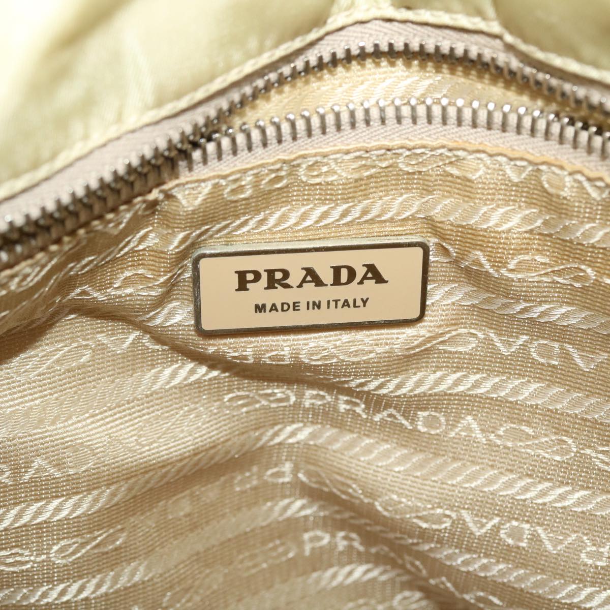 Prada Shoulder Bag Nylon Beige  43226