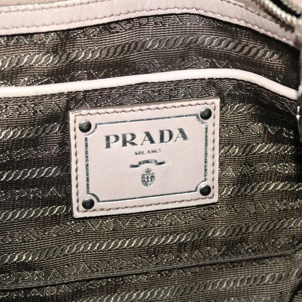 Prada Hand Bag Leather 2way Gray  43231