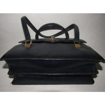 Gucci Vintage Pursesdesigner Purses Navy Blue Leather Satchel
