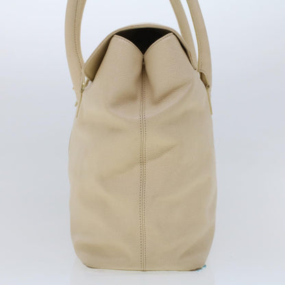 Chanel Turn Lock Flap Executive Tote Bag Caviar Skin Beige CC Auth 43325