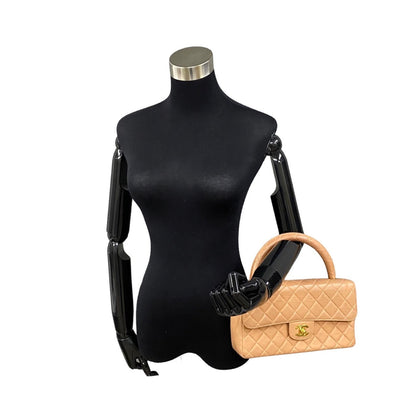 Chanel CC Matelasse Top Handle Bag Leather Handbag in Good condition