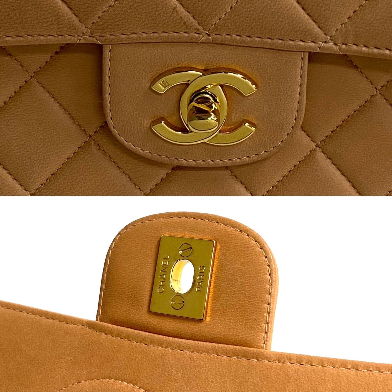 Chanel CC Matelasse Top Handle Bag Leather Handbag in Good condition