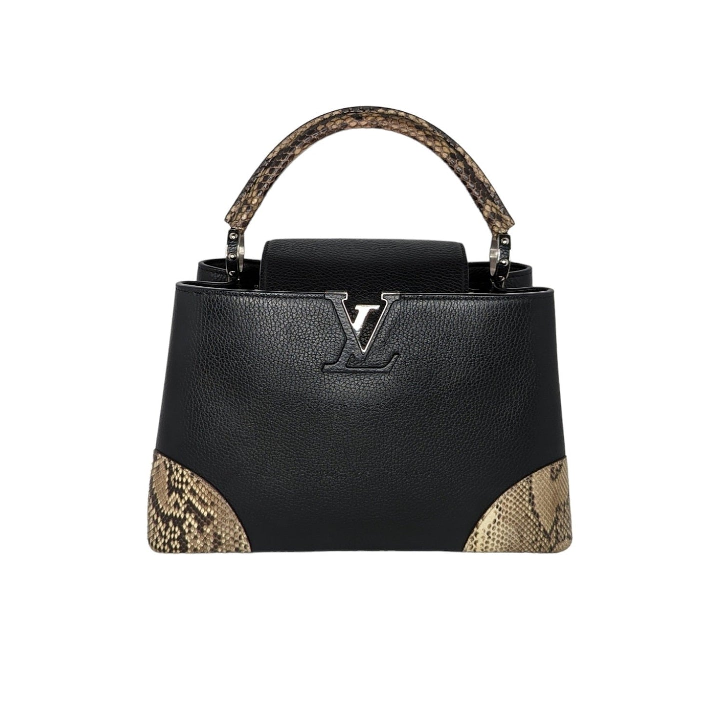 Louis Vuitton Taurillon Python Trim Capucines MM Satchel