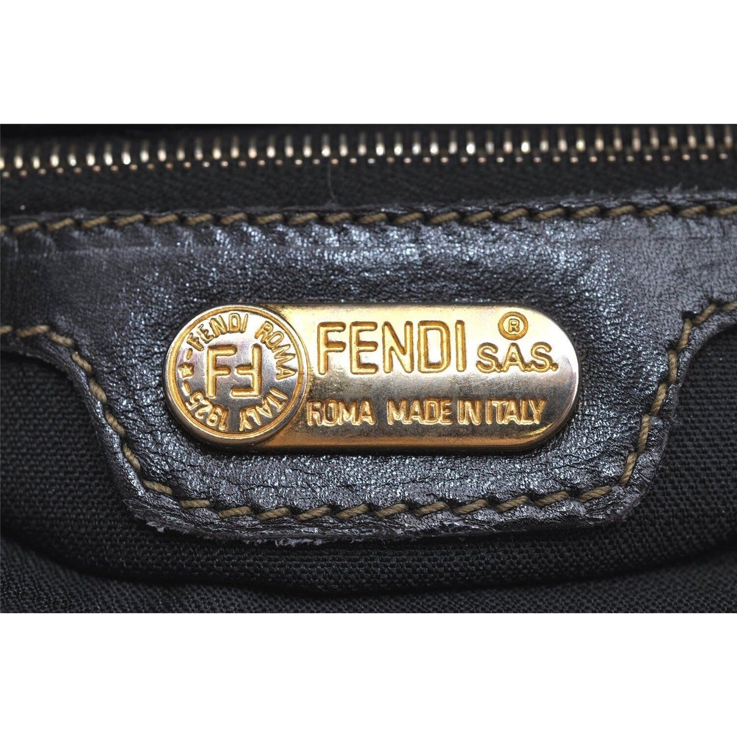 Fendi, Roma 1925, checkerboard print in shades of brown coated canvas & brown leather, cross body, tote, or back pack