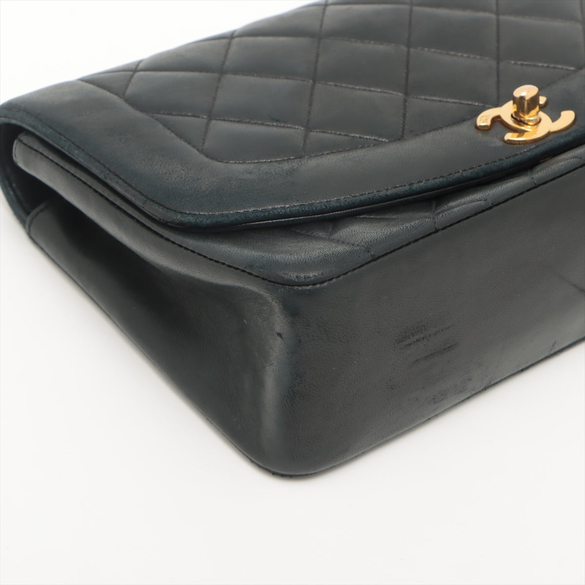 Chanel Matrasse  Single Flap Single Chain Bag Diamond Flap Black Gold  2nd