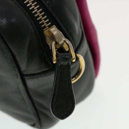 Prada Ribbon Shoulder Bag Nylon Black Pink  43707