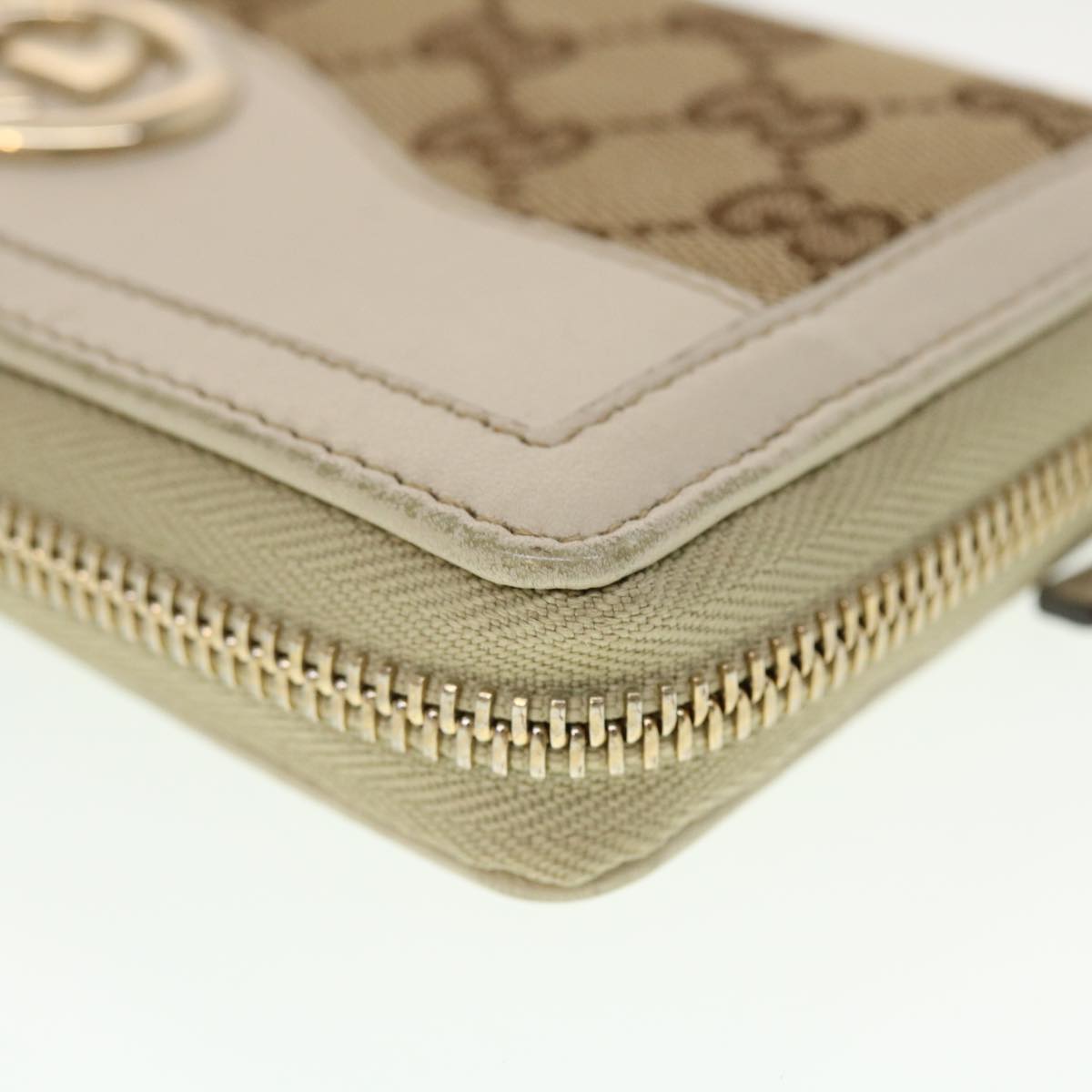 GUCCI GG Canvas Long Wallet Beige White 308012  43741