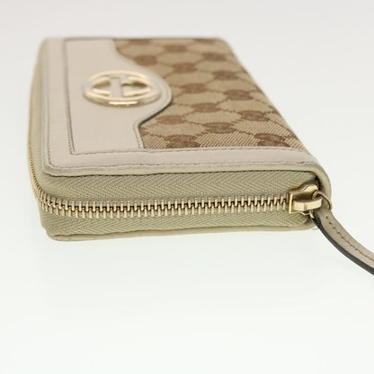 GUCCI GG Canvas Long Wallet Beige White 308012  43741