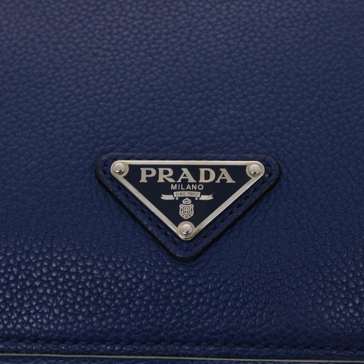 Prada Shoulder Bag Leather Blue  43758