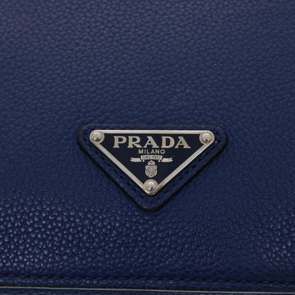 Prada Shoulder Bag Leather Blue  43758