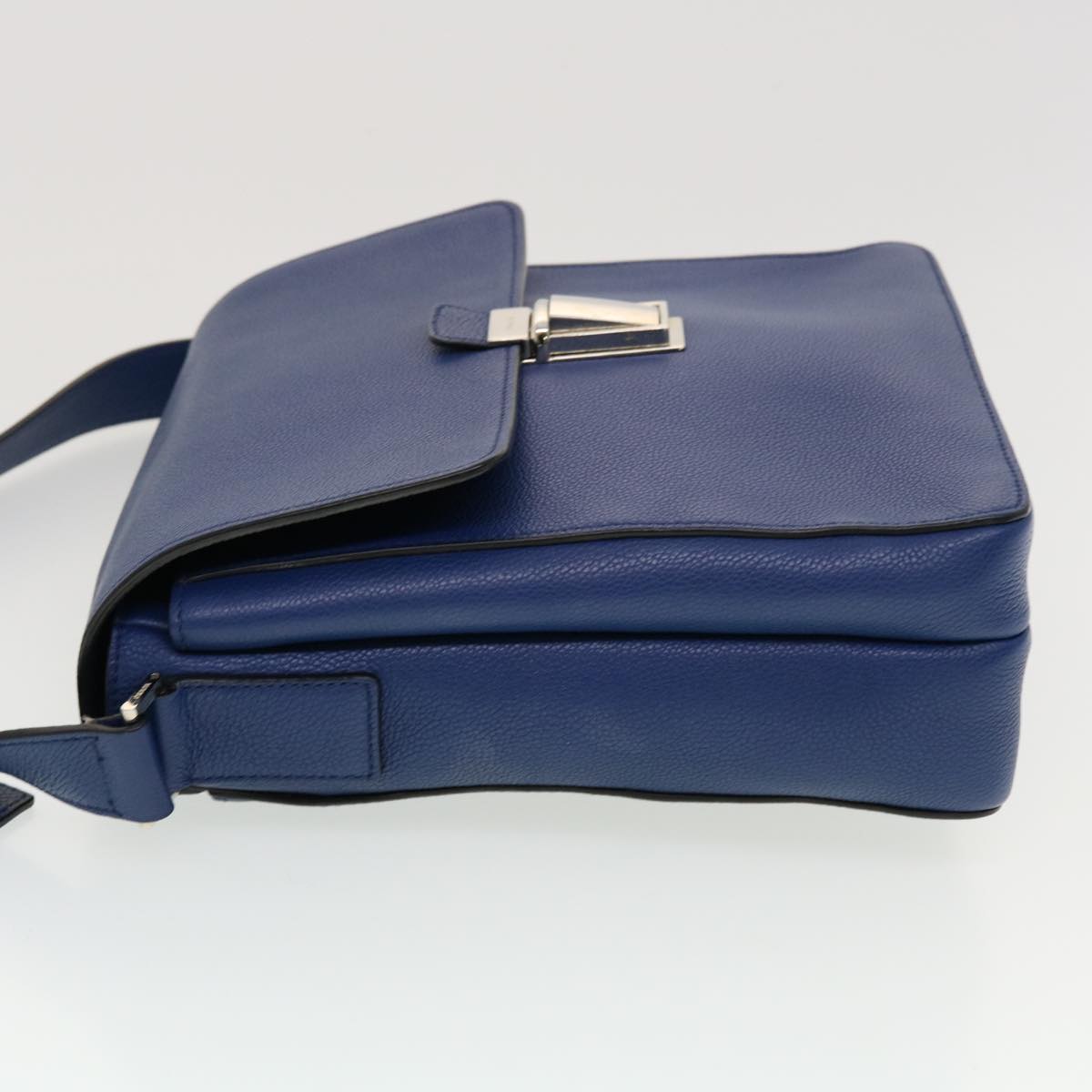 Prada Shoulder Bag Leather Blue  43758