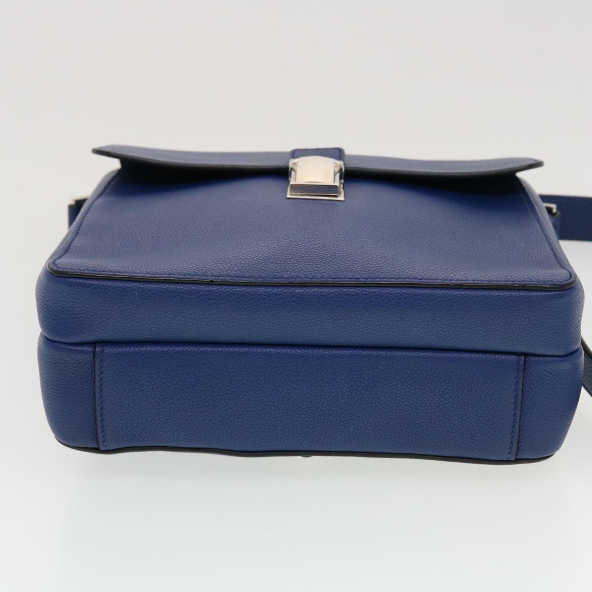 Prada Shoulder Bag Leather Blue  43758