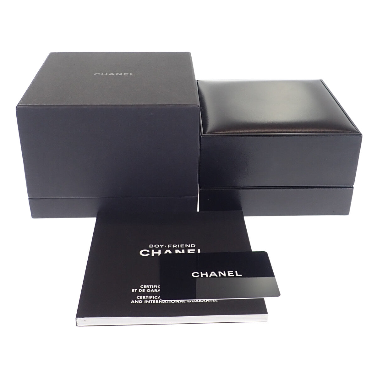 Chanel  Chanel Boyfriend Stainless Steel, Leather and Diamond Ladies Watch with Black Dial H4883 in Excellent condition