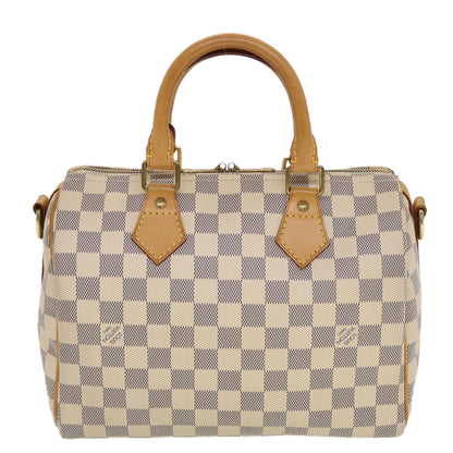 LOUIS VUITTON Damier Azur Speedy Bandouliere 25 Hand Bag N41000 LV Auth 43997
