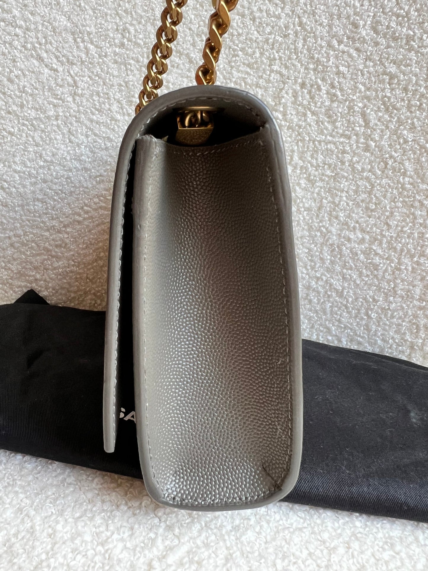 Yves Saint Laurent (YSL) Grey Small Kate with Gold Hardware