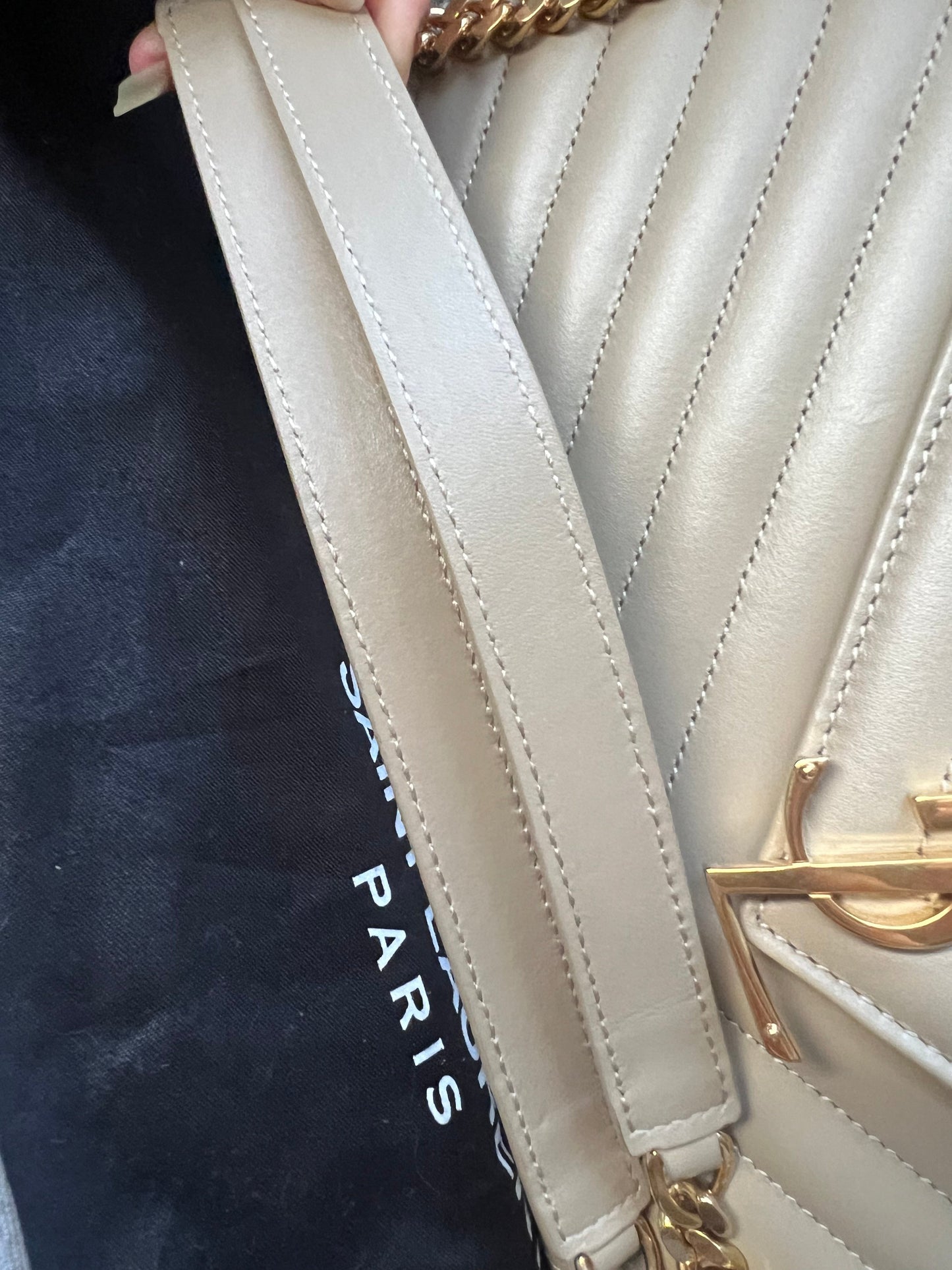 Yves Saint Laurent (YSL) Large Beige Envelope Bag