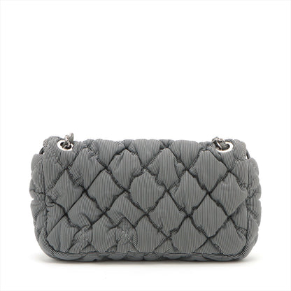 Chanel Bubble Kilt Nylon Chain Shoulder Bag Gr Silver  13th