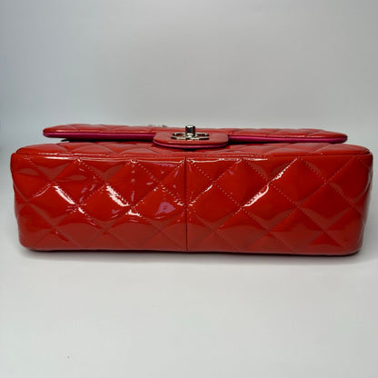 Chanel classic flap bag patent leather red -NG