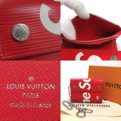 Louis Vuitton Red Leather Supreme Chain wallet accessories