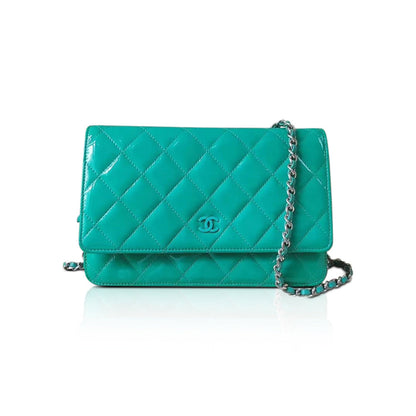 Patent Leather Quilted WOC SHW Teal