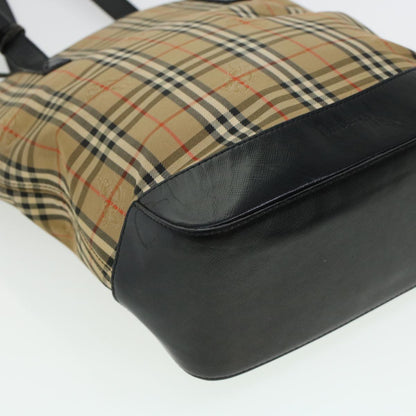Burberry Shoulder Bag PVC Leather Beige Brown Auth 44154