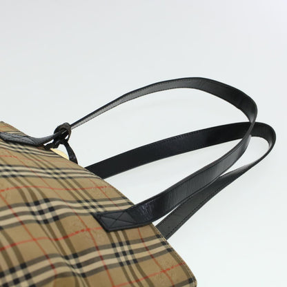 Burberry Shoulder Bag PVC Leather Beige Brown Auth 44154