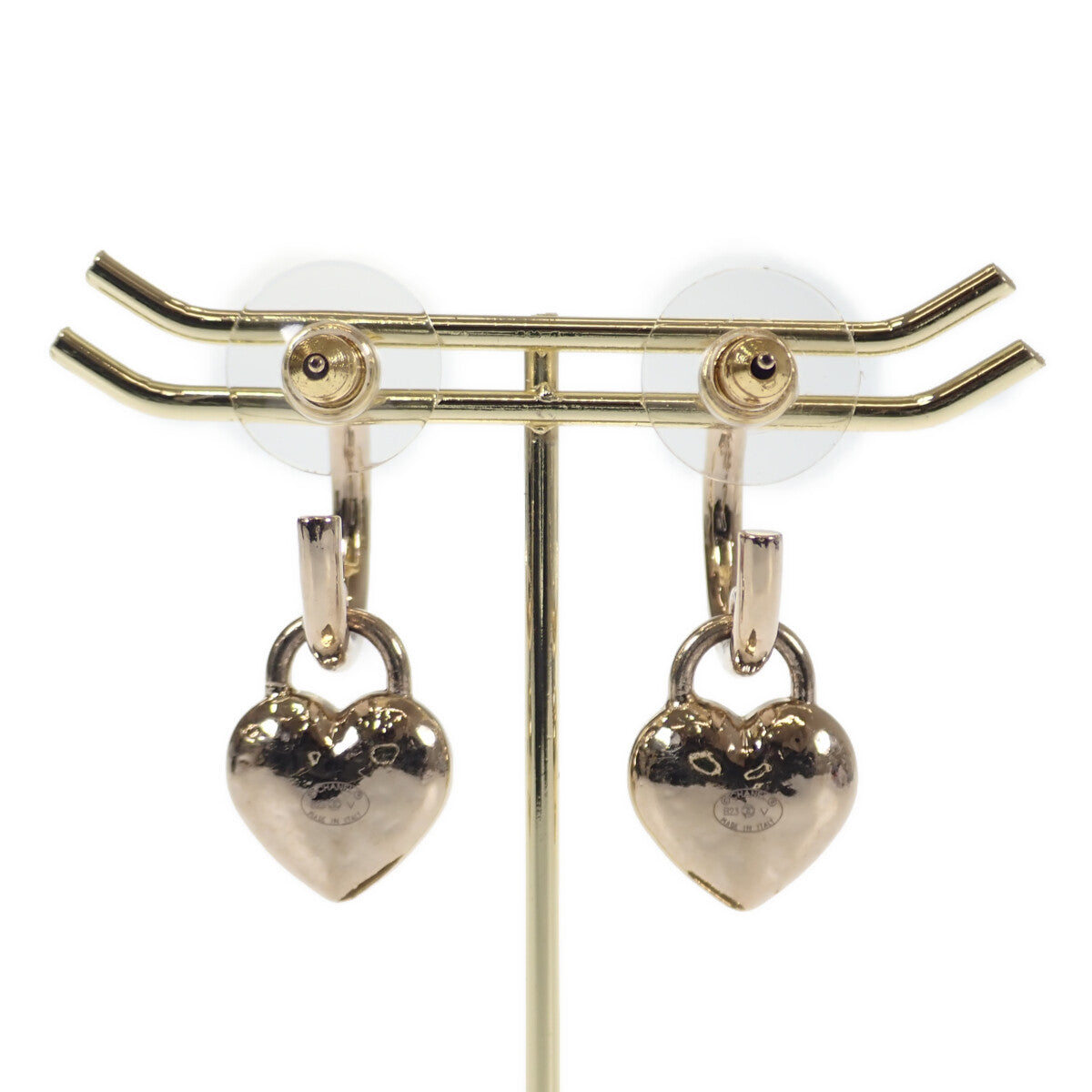 Chanel CC Heart Lock Hoop Earrings Metal Earrings AB9094  in Good condition