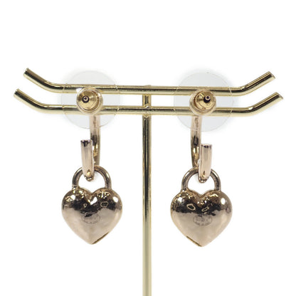 Chanel CC Heart Lock Hoop Earrings Metal Earrings AB9094  in Good condition