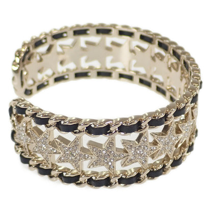 Chanel CC Rhinestone Star Bangle Metal Bangle in Excellent condition